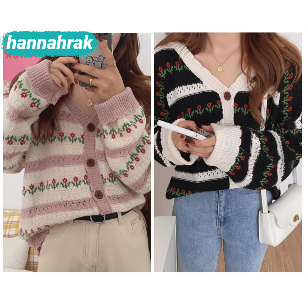(ส่งจากกรุงเทพฯ)เสื้อแจ็คเก็ตคาร์ดิแกนถักผู้หญิง เสื้อสเวตเตอร์ถักหลวม คาร์ดิแกนเกาหลี.