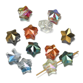 ลูกปัดดาว5แฉกคริสตัล  10ชิ้น แบบเหลี่ยมเพชร งานDIYสร้อยข้อมื…