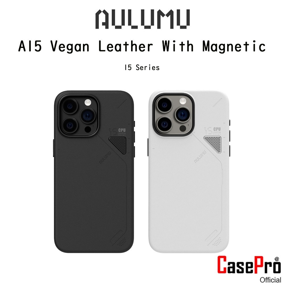 Aulumu A15 Vegan Leather With Magnetic เคสหนังVeganกันกระแทกเกรดพรีเมี่่ยม เคสสำหรับ iPhone15/15Plus/15Pro/15Promax