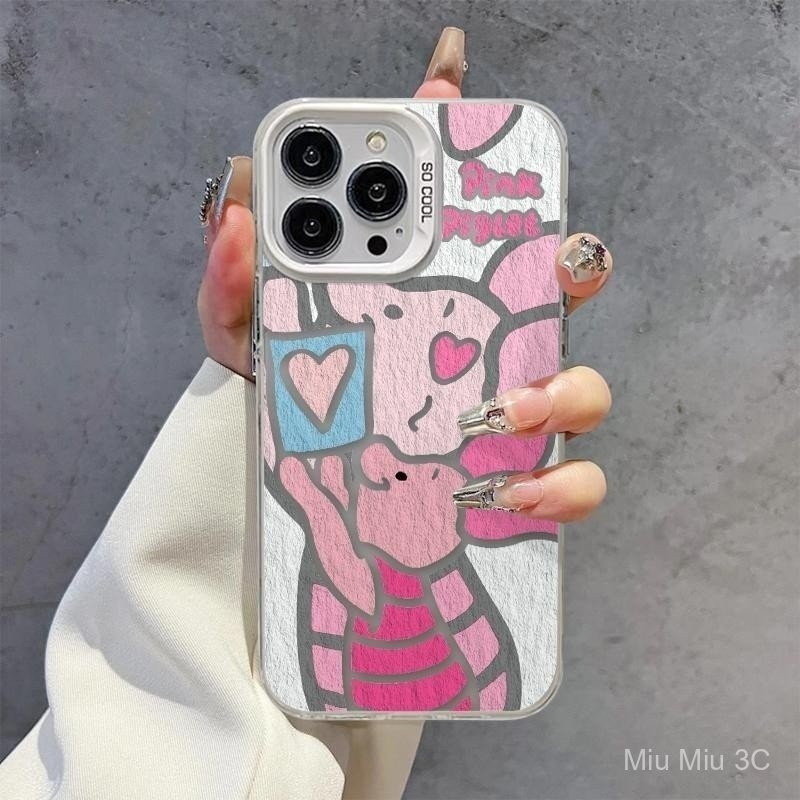 ภาพวาดสีน้ำมันการ์ตูนน่ารักลายหมีพูห์ Pijie หมูเคสโทรศัพท์เข้ากันได้กับ iPhone 15 14 PRO MAX 13 12กันตก PRO MAX 8 plus XS MAX ฝุ่น7 plus XR 11 Pro 13 14 PLUS เคสซิลิโคน v1we