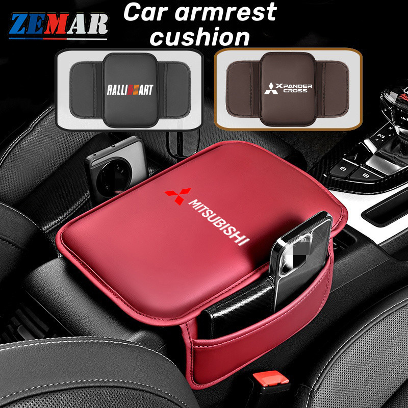 Mitsubishi รถเบาะ ที่วางแขน กึ่งกลางคอนโซลเบาะป้องกัน ที่วางแขน ถุงเก็บสัมภาระที่วางแขนอเนกประสงค์ f