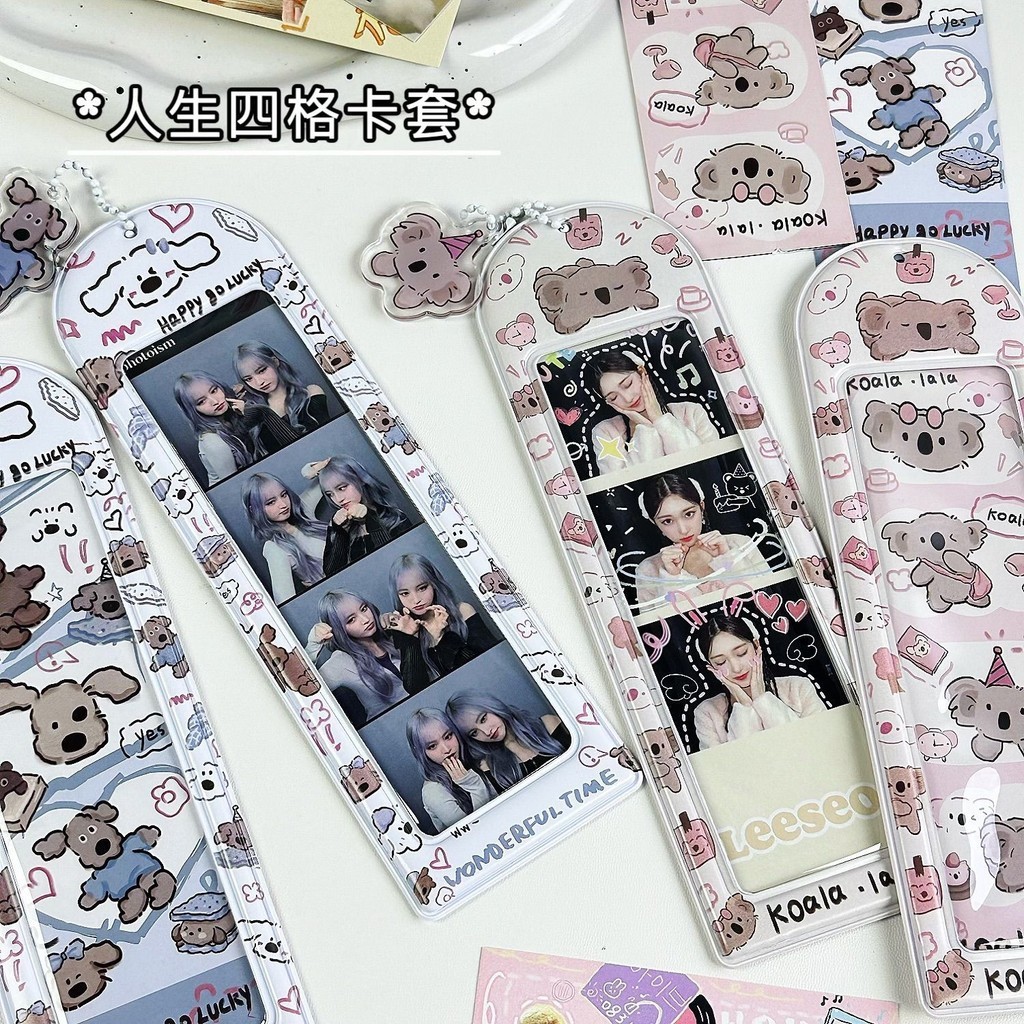 Ins Hand-painted Little Koala Doodle Four-gallon Card Holder Idol Bookmark Headshot Display Sleeve