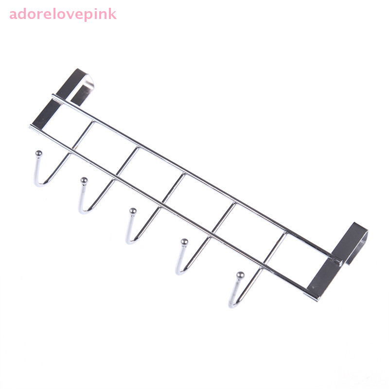 Adorelovepink 5-Hooks เสื้อผ้า Coat ผ้าเช็ดตัวแขวน Rack Holder ชั้นวาง Over ประตูบ้านห้องน้ํา th