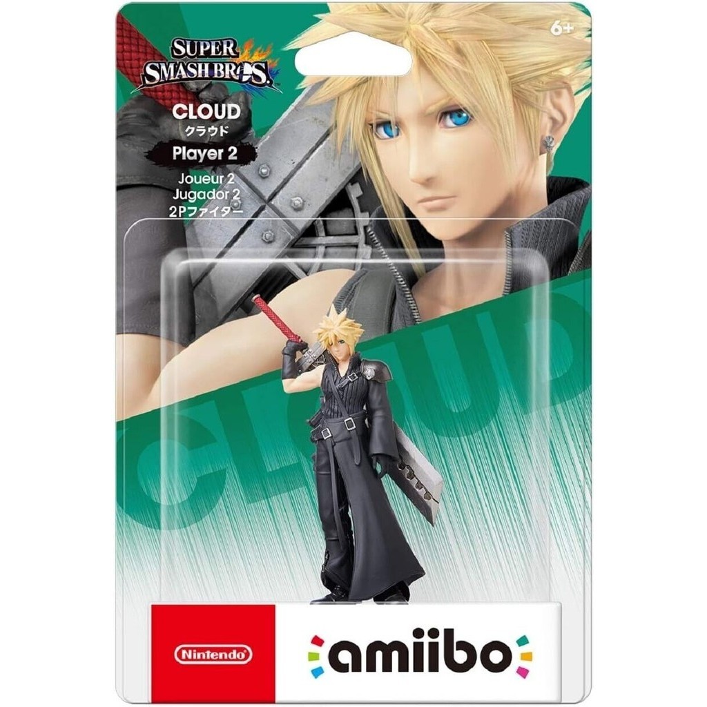 Amiibo CLOUD Player 2 Super Smash Brothers Nintendo Figure ใหม่เอี่ยม