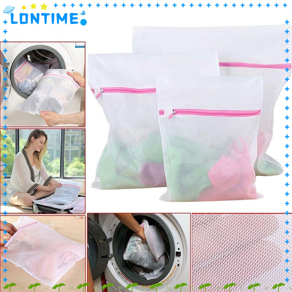 Lontime ซิปซักรีด, Fine และหยาบพับล้างกระเป๋า,ซักผ้าอุปกรณ์เสริมซิป 3 ขนาด Bra ชุดชั้นในถุงเท้า