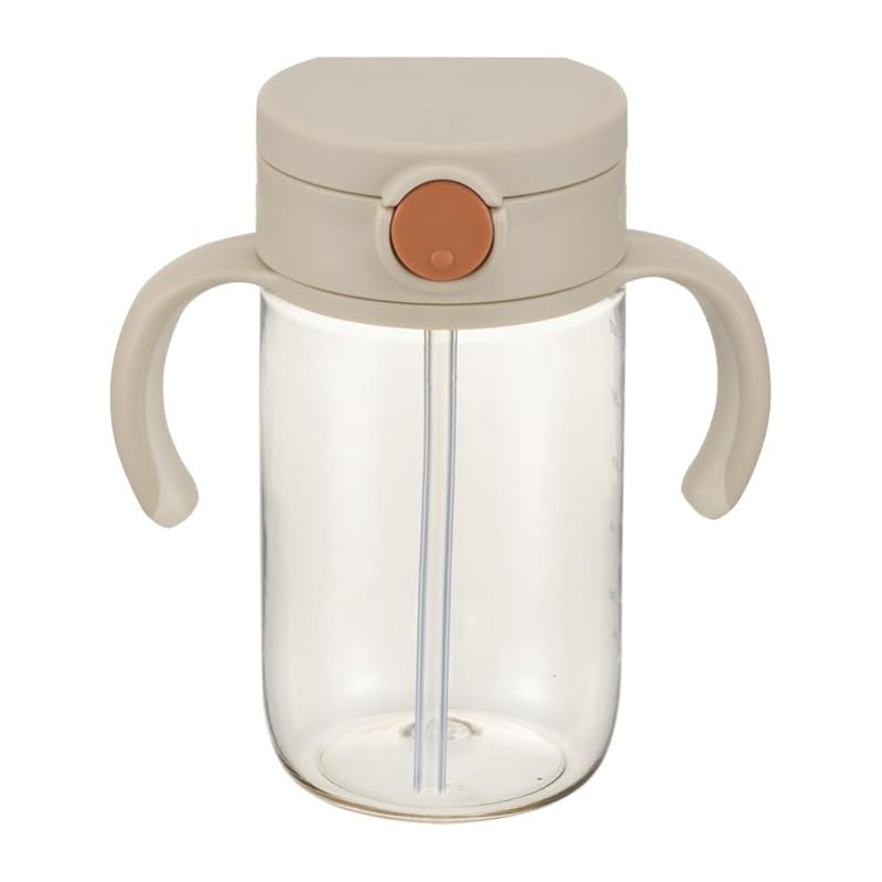 Richell Aster Outing Straw Mug 320 Beige 320ml 7 Months Direct From Japan
