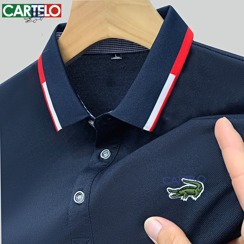 [S-5XL] เสื้อโปโลแขนสั้นผู้ชายจระเข้ขนาดใหญ่หลวมเย็บปักถักร้อยลําลองทุกการแข่งขัน, แห้งเร็ว, ความชื้น-ดูดซับ