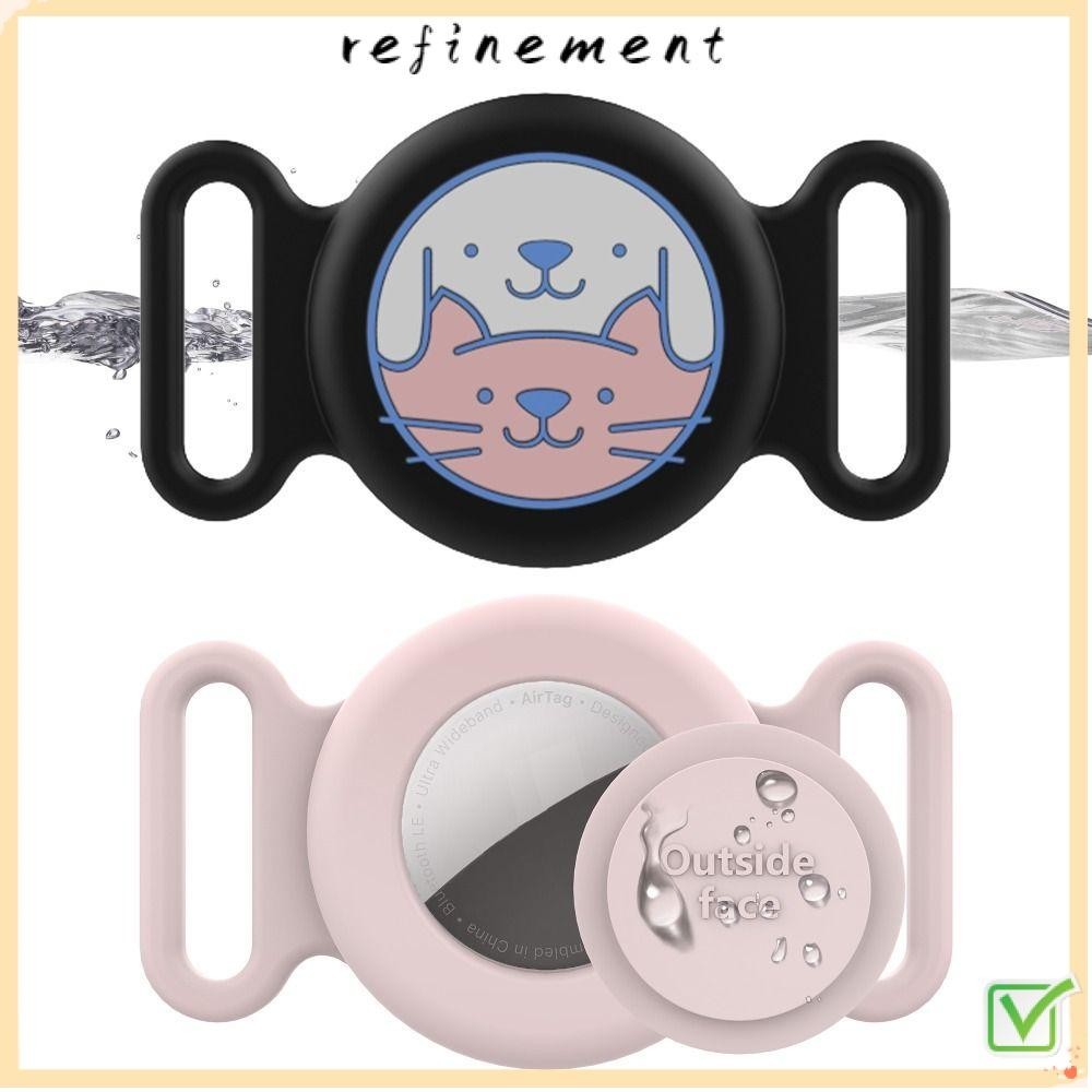 Refinement ปลอกคอสัตว์เลี้ยงซิลิโคน , Anti Lost ซิลิโคน Tracker แขนป้องกัน, น่ารักการ์ตูนป้องกัน Locator อุปกรณ์เสริมผู้ถือสําหรับ AirTag แมวสุนัข