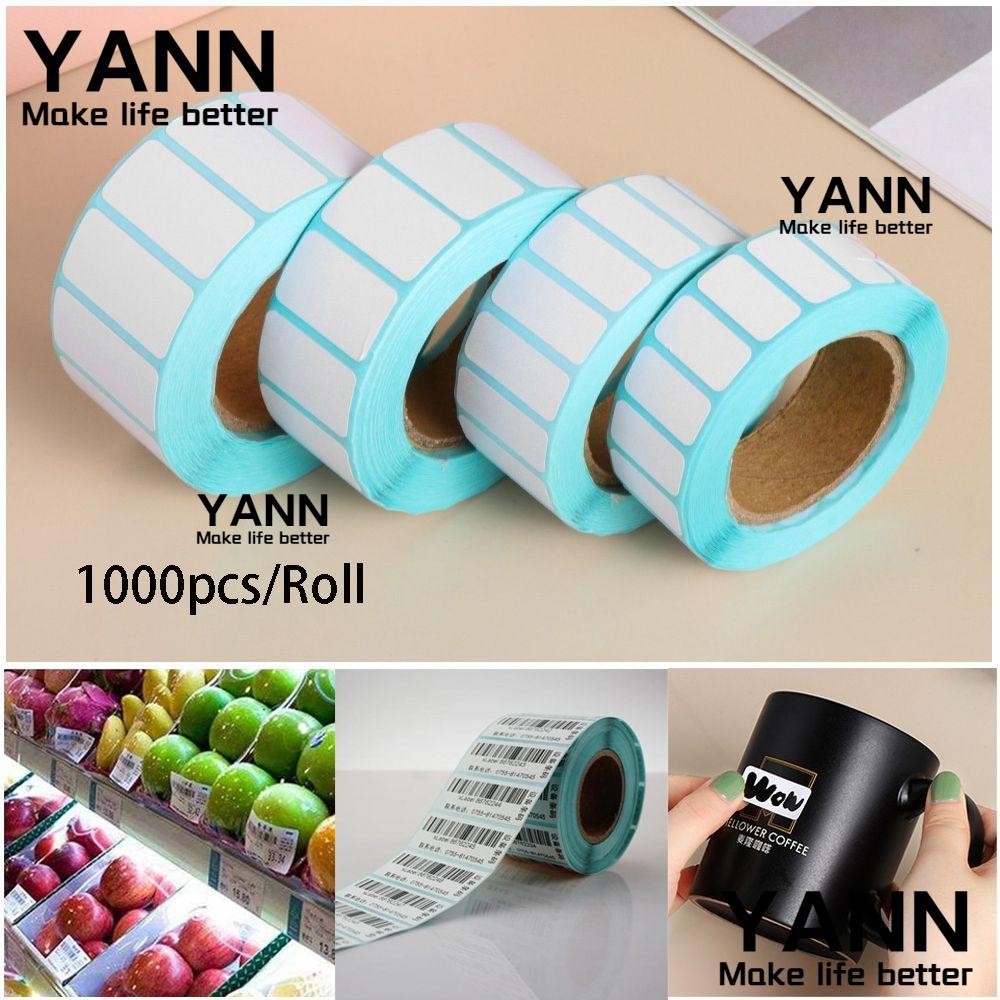 ยัน1 1000ชิ้น/ม้วนความร้อนสติกเกอร์การ์ดซูเปอร์มาร์เก็ตราคาแท็กเปล่าแพคเกจป้าย