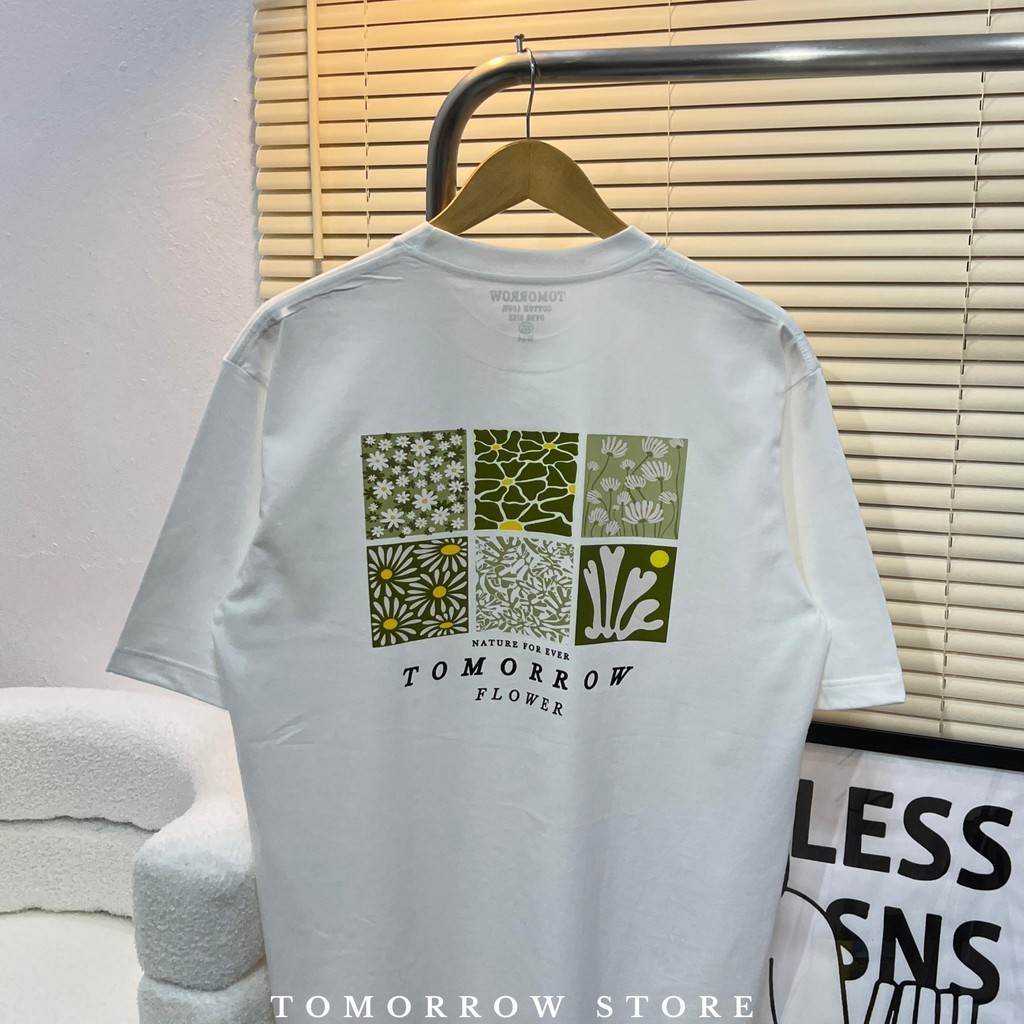 TOMORROW- เสื้อOVERSIZE/C20 รุ่น T-4016  NATURE FOR EVER TOMORROW FLOWER
