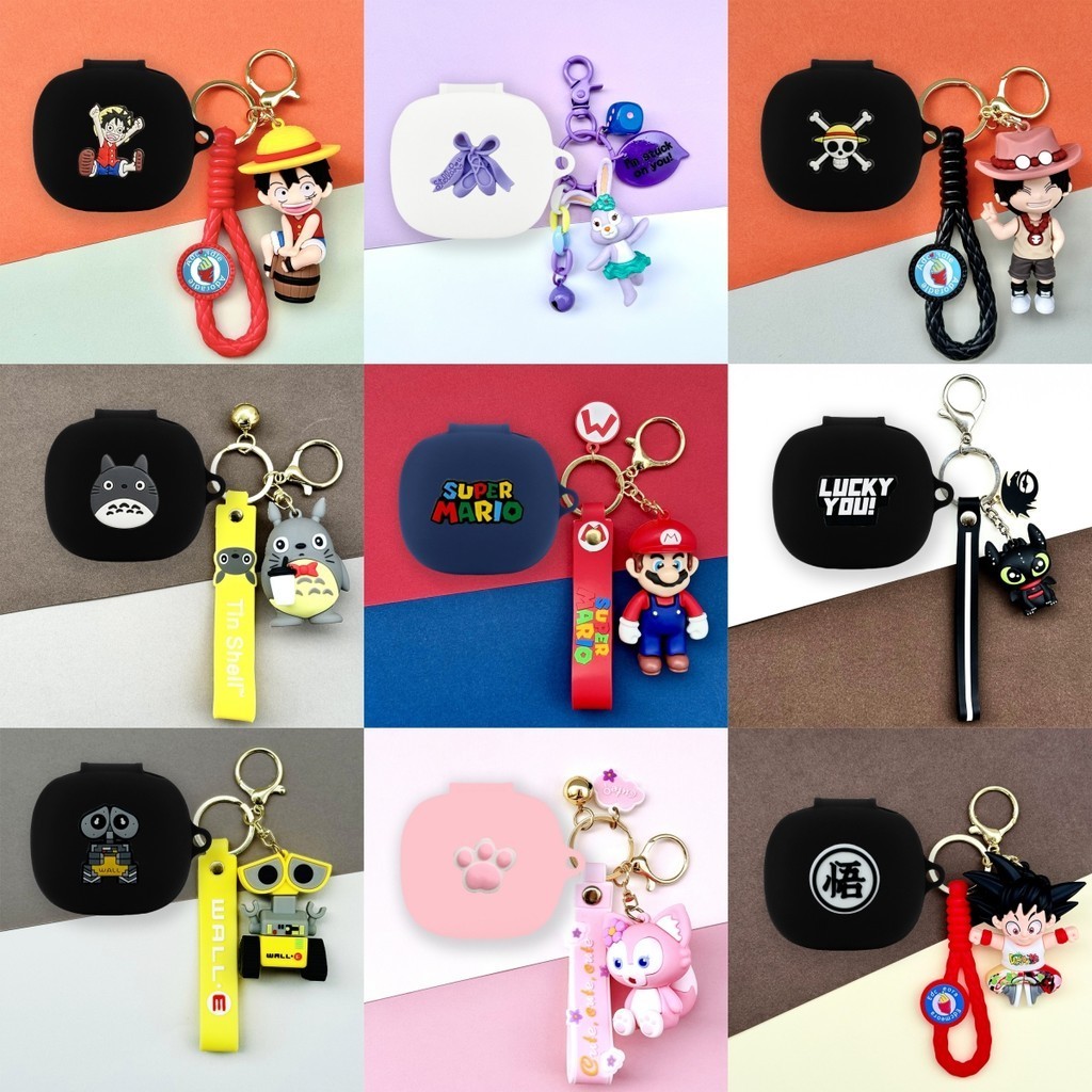For Anker Soundcore R50i NC Case Anime One Piece Luffy Keychain Soundcore P30i Silicone Soft Case Cute Robot Daisy Pendant Soundcore R50i NC Protective Cover