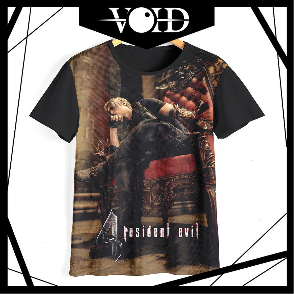 เสื้อยืดเด็ก เสื้อยืดผู้ใหญ่ เกมจัมโบ้ 04RE4 Resident Evil 4 Leon เสื้อผ้าเด็กเสื้อผ้าผู้ใหญ่เกมจัมโ