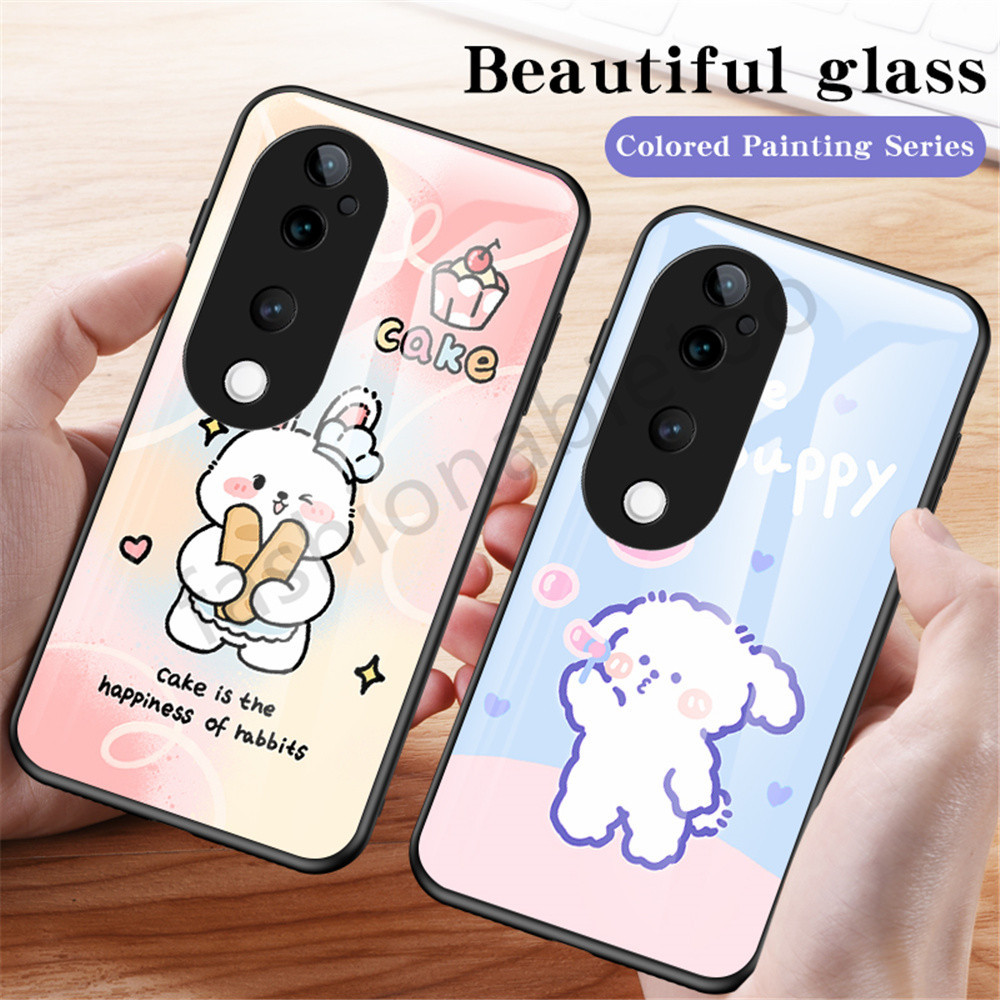 สําหรับ Vivo V40 pro Lite V40pro V40lite V 40 VivoV40 pro VivoV40pro VivoV40lite V2348 กระจกนิรภัยเคสโทรศัพท์แฟชั่น Soft TPU Edge กันกระแทก Hard ฝาหลัง