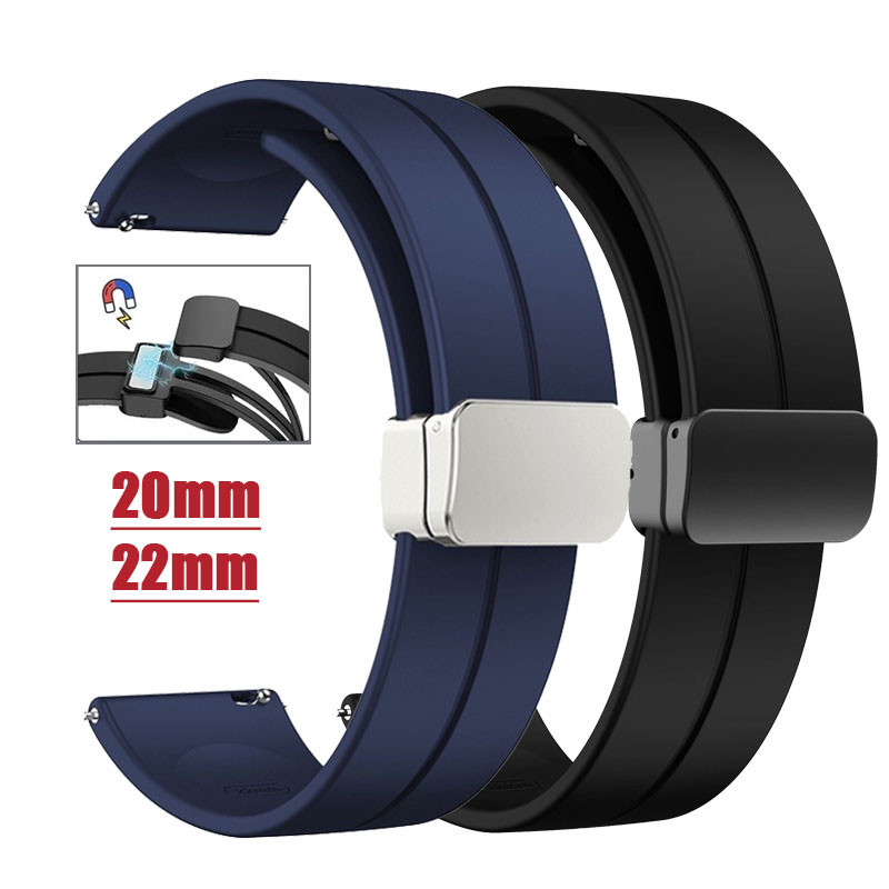 20 มม.22 มม.หัวเข็มขัดแม่เหล็กสายนาฬิกาซิลิโคน Universal Quick Release กีฬาเปลี่ยนสายนาฬิกาผู้หญิงผู้ชายนาฬิกาอุปกรณ์เสริม