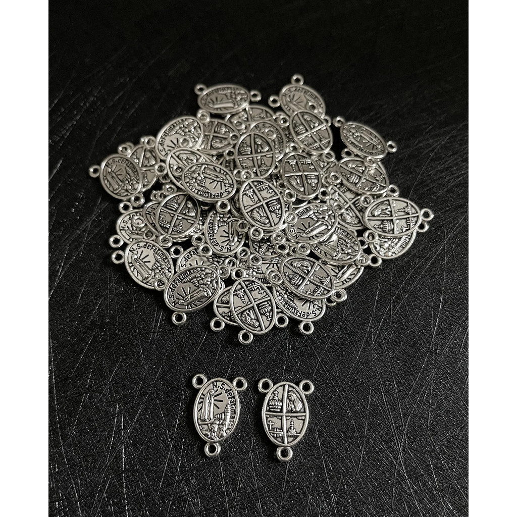 30 ชิ้น 3 หลุม NS De FATIMA ของเรา Lady of Lourdes เหรียญลูกประคํา Chaplet Connector DIY สร้อยคอสวดม