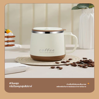 แก้วเก็บอุณหภูมิ แก้วเก็บความเย็น ฝาปิดความร้อนน้ำ/กาแฟ แก้วเก็บความเย็นได้ยาวนาน24ชม. เยติ480ML แถมช้อนสแตนเลส คุณภาพดี