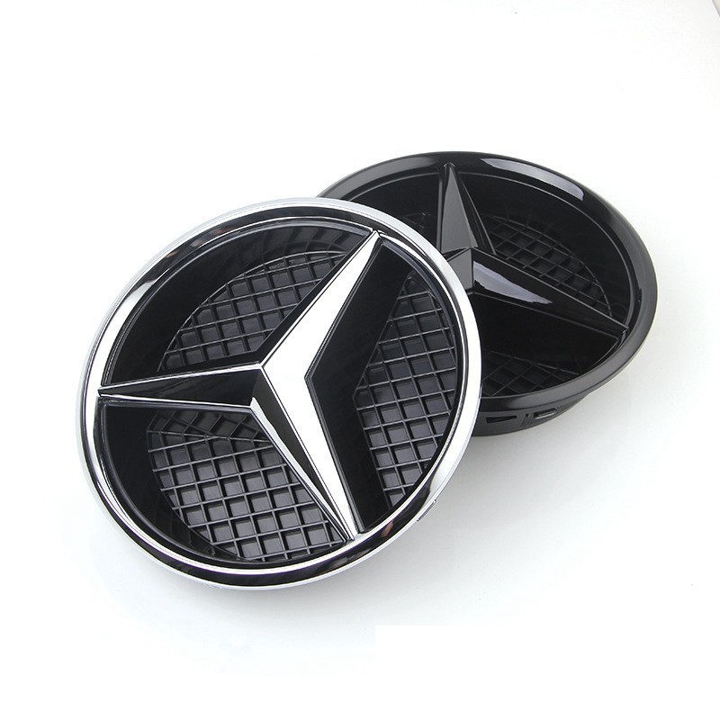 185 มม.โลโก้กระจังหน้าสําหรับMercedes Benz W205 W204 W213 ตาข่ายสัญลักษณ์E63 E200 E300 C200 C260 C300 C63 C43 C180 ด้านหน้าBadge