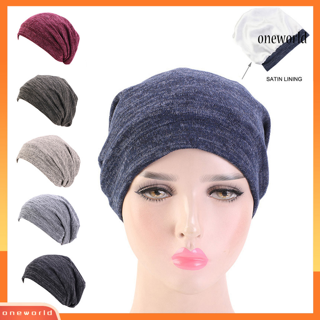 [ONE] หมวก Breathable Dual Color Faux Cashmere Night Sleep Cap สําหรับการนอนหลับ