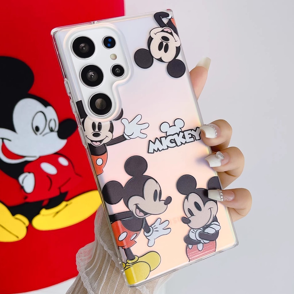 Mickey Minnie คู่เหมาะสําหรับ Samsung s24ultra เคสโทรศัพท์ galaxys23 สไตล์ใหม่ s23utral High-End Sense s23 Shock-proof s22u กรณี s22 + รวมทุกอย่าง s22utrla นุ่ม