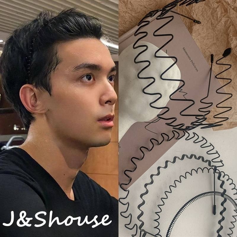 เคเอฟ842 แฟชั่นที่มองไม่เห็นโลหะสีดําที่คาดผมห่วงผมสําหรับผู้ชายและผู้หญิงเครื่องประดับแฟชั่น