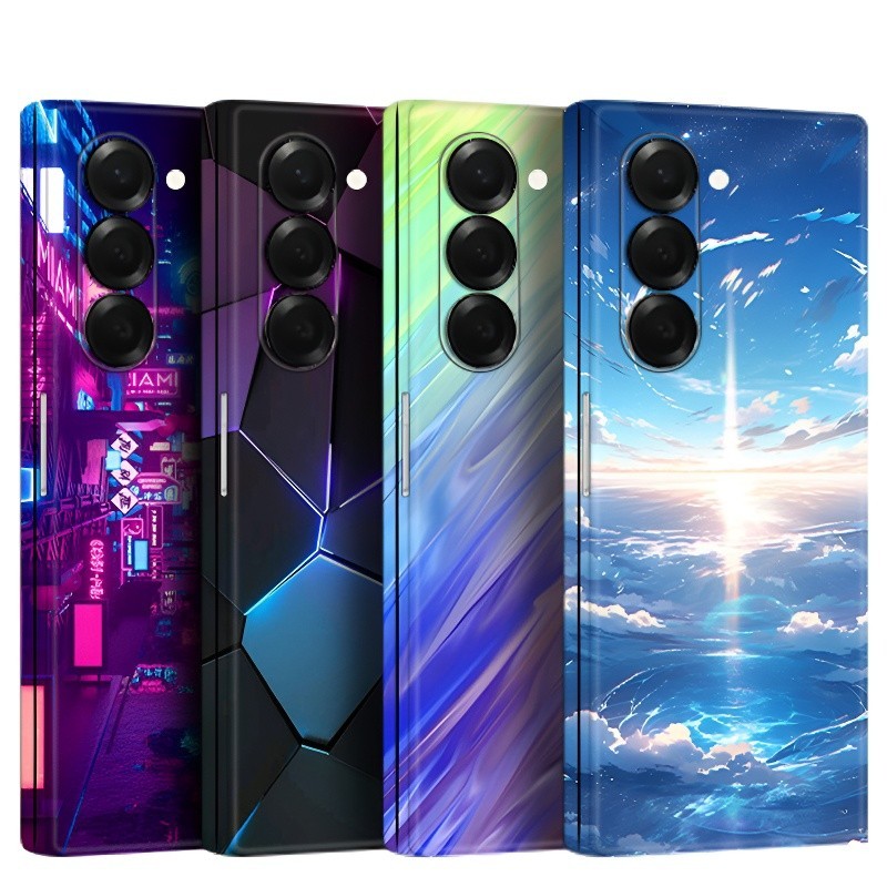 ฟิล์มกันรอยแบบด้านสีสันสดใสสำหรับ Samsung Galaxy Z Fold 6 7 5 4 3 8 Ultra ฝาหลัง + บานพับ + ด้านข้าง ฟิล์มกันรอยแบบด้าน