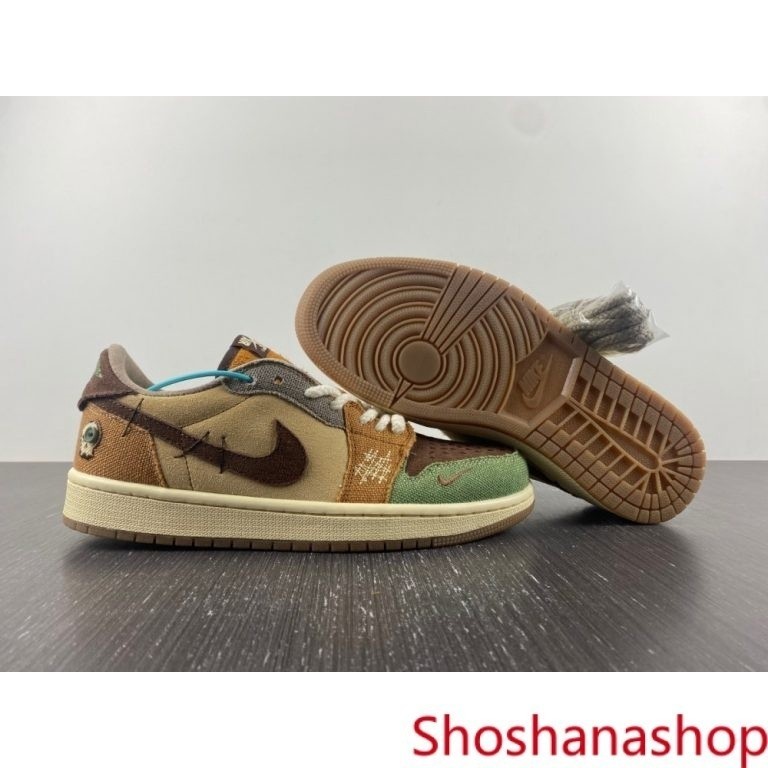 Zion williamson × Nike Air Jordan 1 Low OG Voodoo flax/muslin-สัตว์ BROWN DZ7292-200