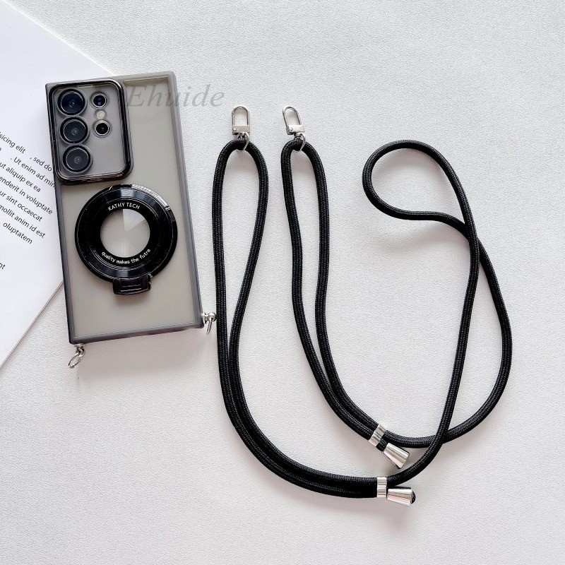 Samsung Galaxy S24 FE S21 S20 S23 Ultra S22 Plus S24Plus Magnetic Wireless Stand Lanyard Cover