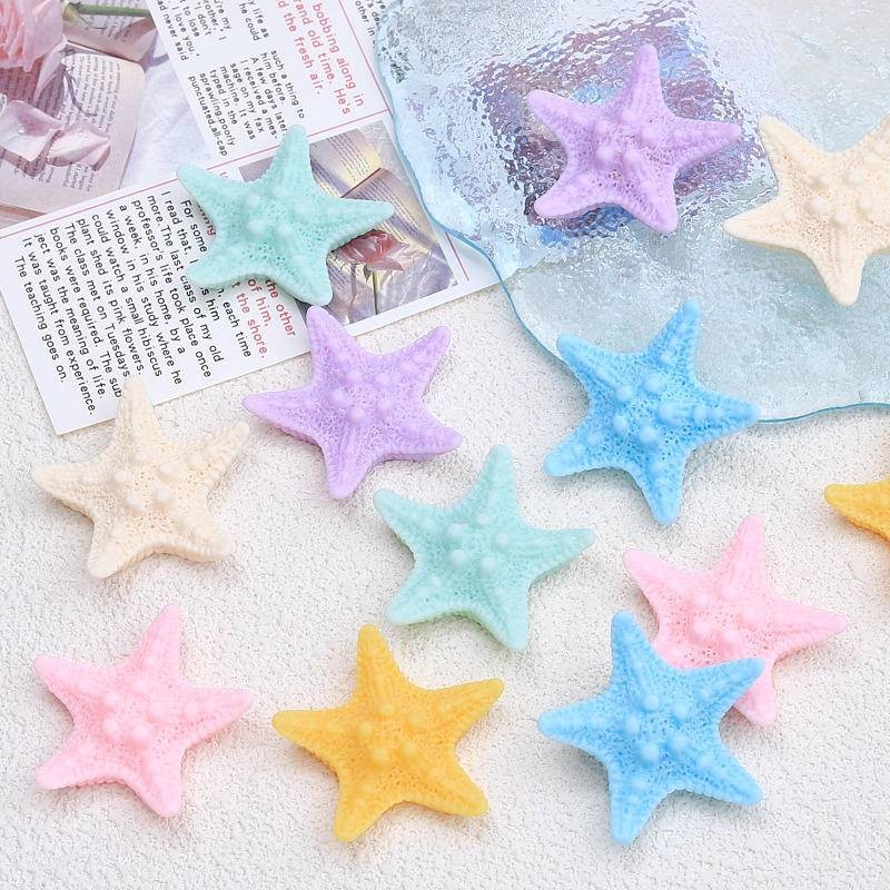 ปลาดาวที่มีสีสันรองเท้าเสน่ห์ ทําเอง น่ารักเรซิ่นเครื่องประดับอุปกรณ์เสริม ทําเอง เคสโทรศัพท์กิ๊บแพทช์รองเท้าชายหาดตกแต่ง