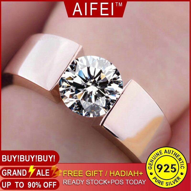 AIFEI แหวนทองแหวนคู่เครื่องประดับเงิน |. |