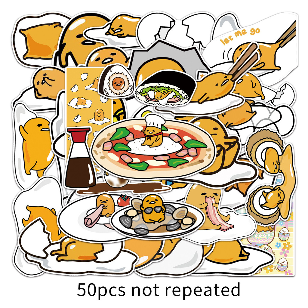 🎭พร้อมส่ง🎭 50ชิ้น สติกเกอร์ ไข่ขี้เกียจ กุเดทามะ Gudetama Sanrio Sticker - รูปที่ 4