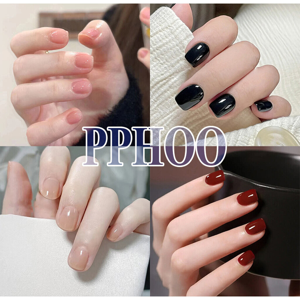 PPHOO✨#CF เล็บปลอม เล็บมือ สั้น สีสวย แฟชั่นสีเล็บ