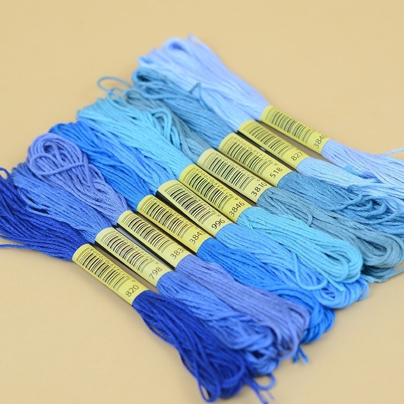 5 Skeins DMC Thread Cross Stitch พรีเมี่ยมสีรุ้งเย็บปักถักร้อยไหมขัดฟัน