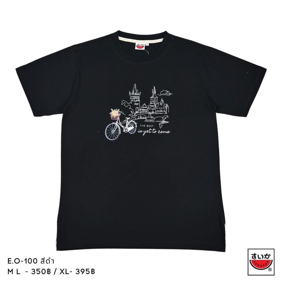 แตงโม (SUIKA) - เสื้อยืดคอกลมแขนสั้น ลายจักรยาน (E.O-100)