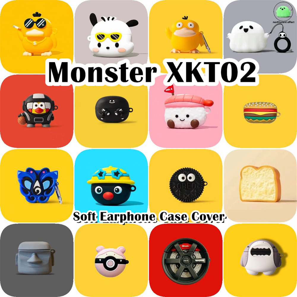 imamuraFor Monster XKT02 Case Casing Soft Silicone Couple Cute Cartoon Headphone Case Cover NO.2