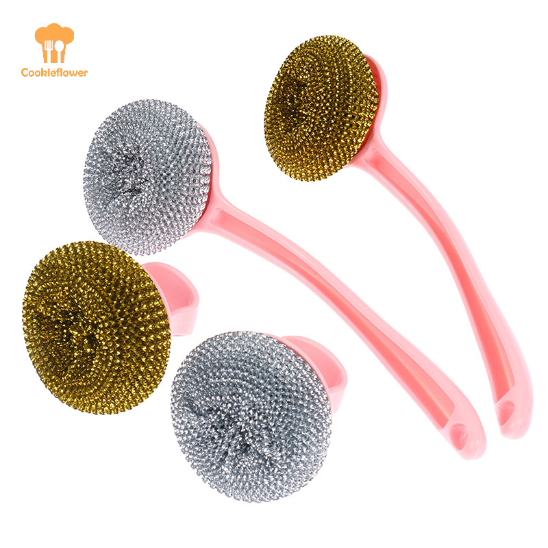 Ckfr แปรงลูกลวด 1 ชิ้นพร้อมที่จับแปรงทําความสะอาดกระทะจานแปรงซักผ้าใหม่