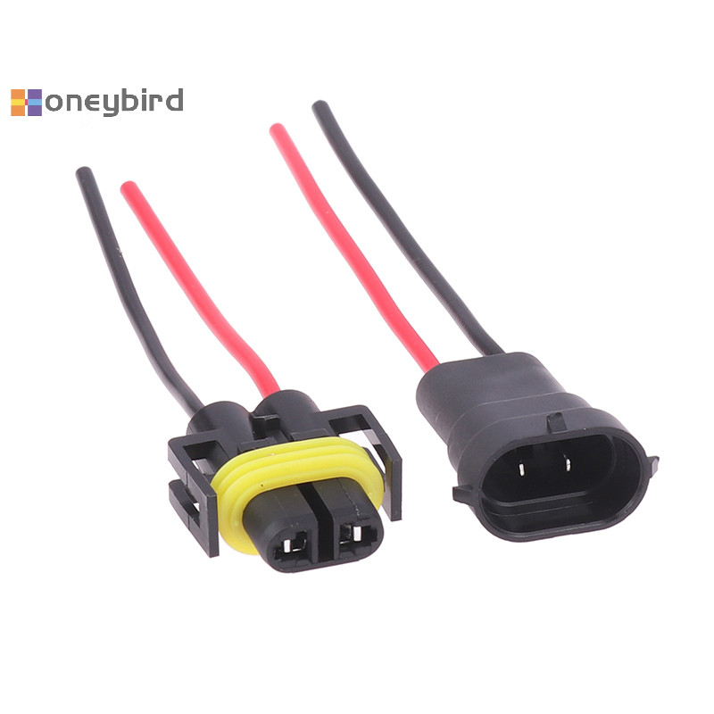 Honeybird Foglight หัวหลอดไฟ 1/2PCS H8 H9 H11 ชายหญิงซ็อกเก็ตปลั๊กอะแดปเตอร์เชื่อมต่อสายสายไฟ Nice