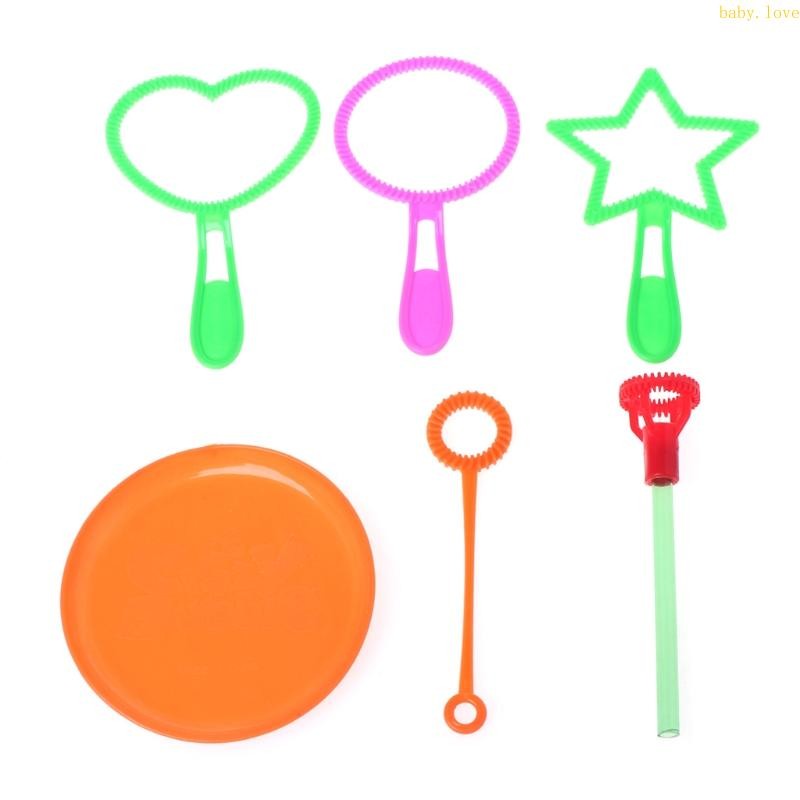 Blove * 6 ชิ้นที่มีสีสัน Bubble Stick ทําสําหรับ Giant Bubbles เครื่องมือ Beach Garden Party Sup