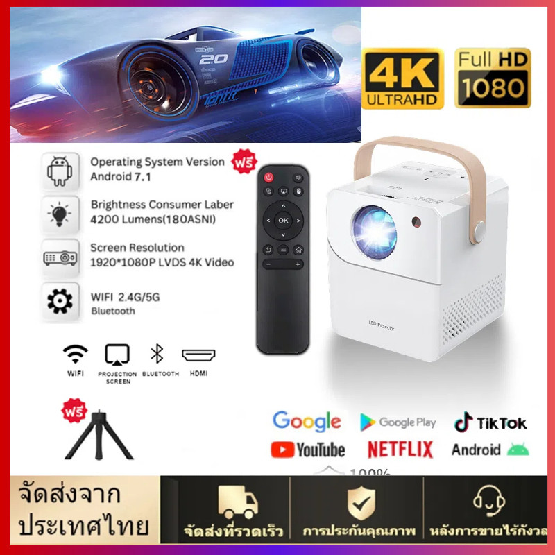 ✨ใหม่ 2024✨ CY303 โปรเจคเตอร์ 4K Full HD โปรเจคเตอร์ โปรเจคเตอร์มือถือสำหรับการชมภาพยนตร์ โปรเจคเตอร