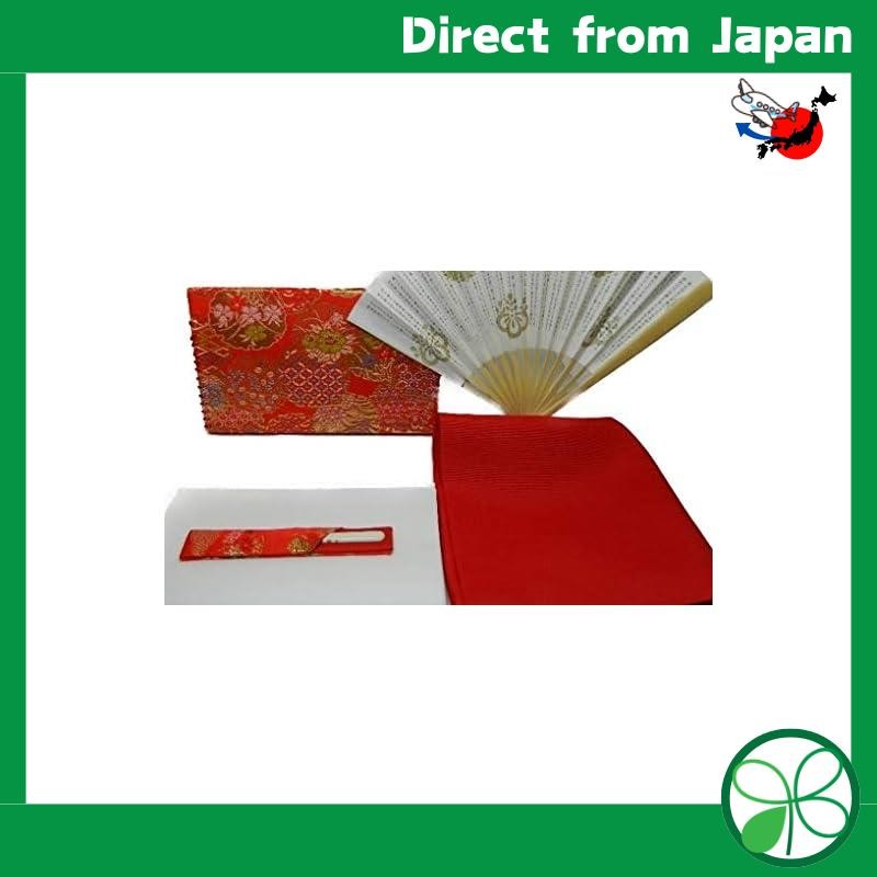 First tea ceremony utensils set including Urasenke and others, 5 items, with red folding paper and r