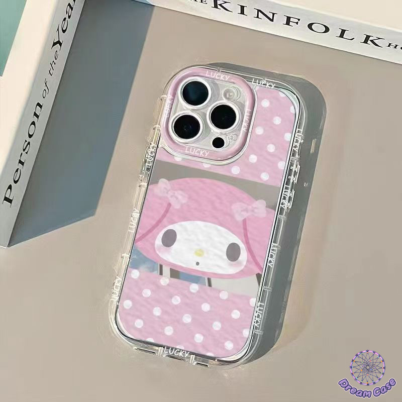 การ์ตูนคุโรมิเมโลดี้สร้างเคสกระจก ที่เข้ากันได้กับ IPhone 7Plus 15 14 12 13 11 Pro Max 15 8 7 14 Plus XR X XS Max SE
