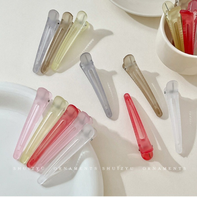 (2 ชิ้น) Ins สไตล์ Frosted Duckbill คลิป Hairpin Bangs Fluffy จัดแต่งทรงผมคลิปด้านข้าง