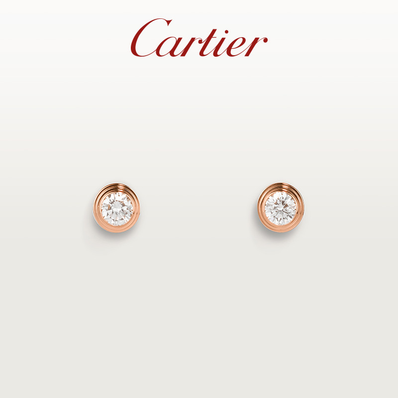 [พร้อมกล่อง] Cartier Cartier Cartier dAmour Rose Gold Gold White Gold Diamond Medium ต่างหู [คลังสิน