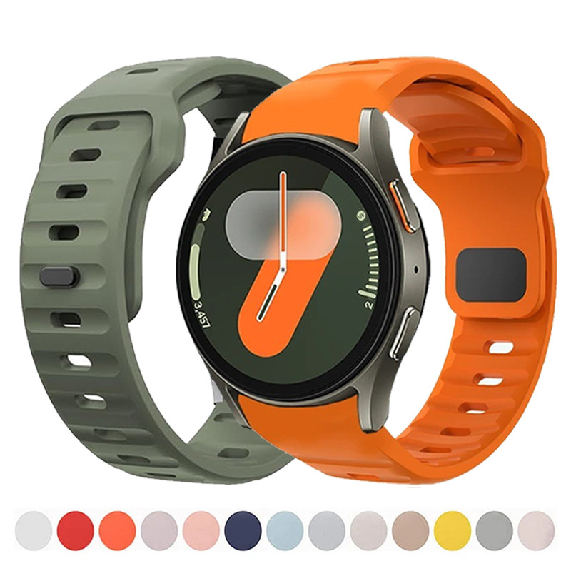 สายซิลิโคนสําหรับ Samsung Galaxy Watch 7 Classic 43MM 47MM ใช้งานร่วมกับ Galaxy Watch 7 6 5 4 40 มม.