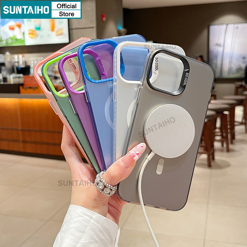 Suntaiho หรูหราหรูหราแหวนแม่เหล็กสําหรับ IPhone 11 12 13 14 15 Pro Max X XR 15 16 Plus Hard กันกระแทกปกหลังสนับสนุนไร้สายชาร์จ