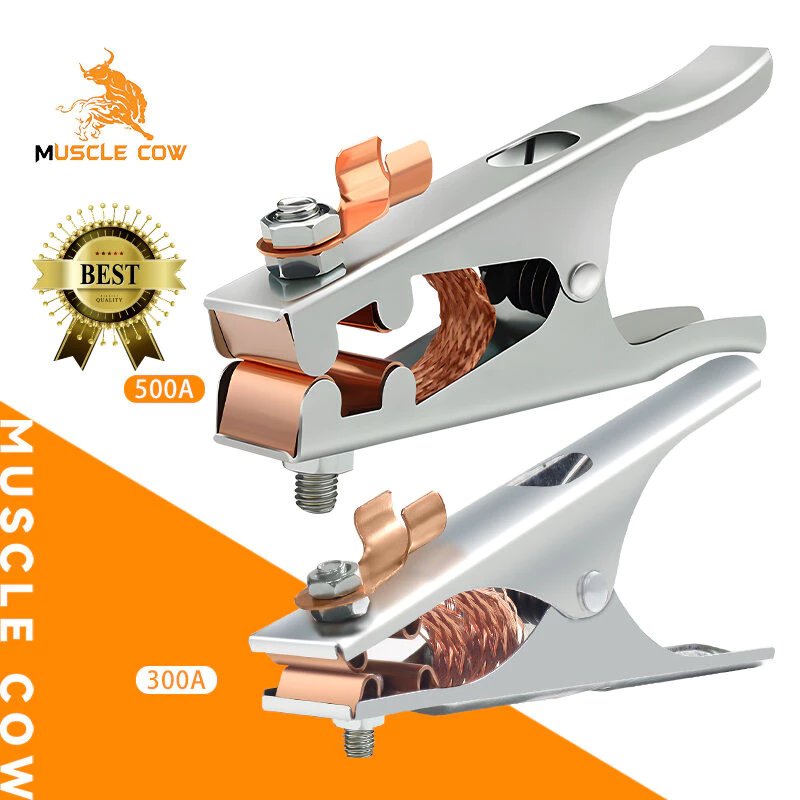 MUSCLE COW คีมจับสายกราวด์ แคลมป์จับสายดิน ขนาด 300A/500A แคล้มจับสายดิน คีมจับสายดิน แบบทองแดง สําหรับงานเชื่อม