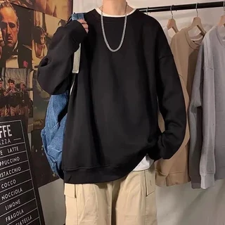 (🇹🇭พร้อมส่งในไทย🇹🇭) เสื้อสเวตเตอร์หลวมสีพื้นทึบผู้ชาย 💯🥼