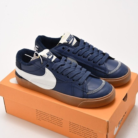 NIKE BLAZER MID 77 JUMBO DARK BLUE RAW Rubber รองเท้าผ้าใบลำลองต่ำ