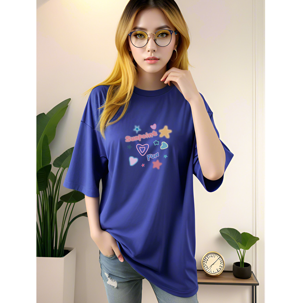 [AMYGO] 2Y358 Tshirt ผู้หญิง Baju Perempuan หลวมเสื้อยืดผู้หญิง Plus ขนาด Crop Top Muslimah เสื้อผ้า