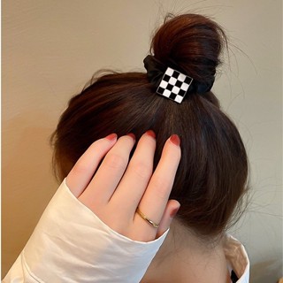 DREJEW เดรช กระดานหมากรุกสีดําและสีขาวผมหางม้าเชือกผมอินเทอร…