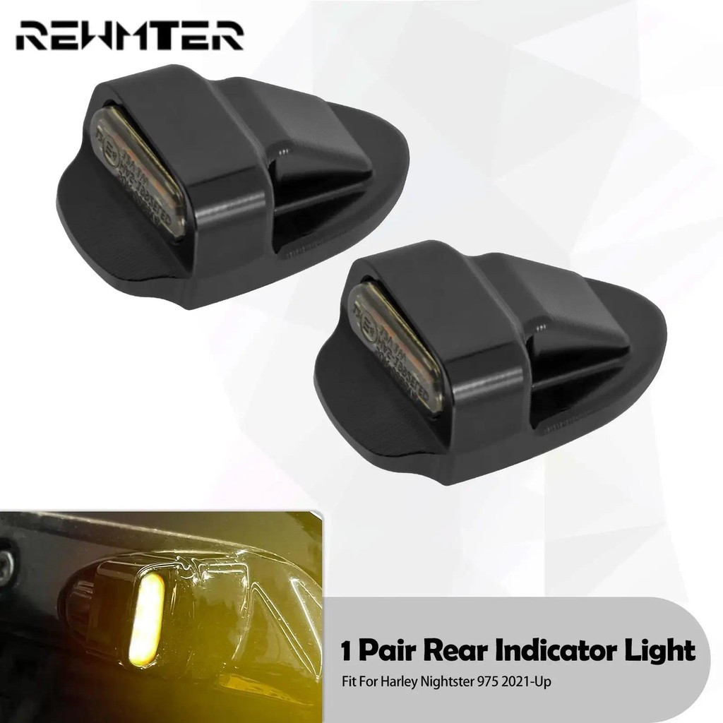 รถจักรยานยนต์ด้านหลัง LED เบรคไฟเลี้ยว E Mark Light Running ไฟแสดงสถานะโคมไฟสีดําสําหรับ Harley